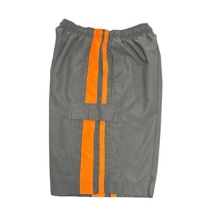 Nike Gray & Orange Board Shorts | Swim Trunks | Cargo Pockets | Size M